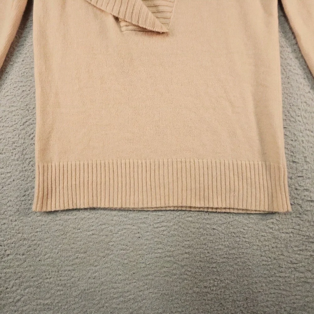 J Crew Sweater Womens M Pink Dream Asymmetrical Ruffle Zip Cashmere Wool Blend
